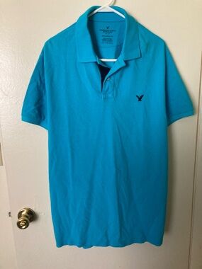 American Eagle Outfitters Men’s Bright Teal Polo